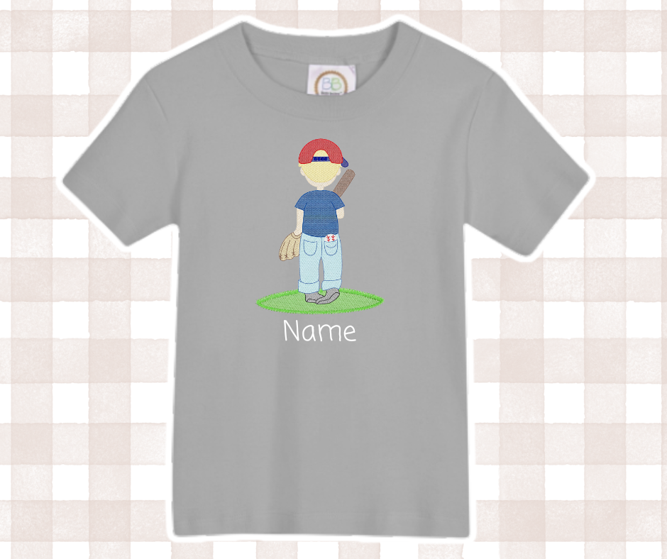 Boy Baseball Kids Sports Embroidered Basics