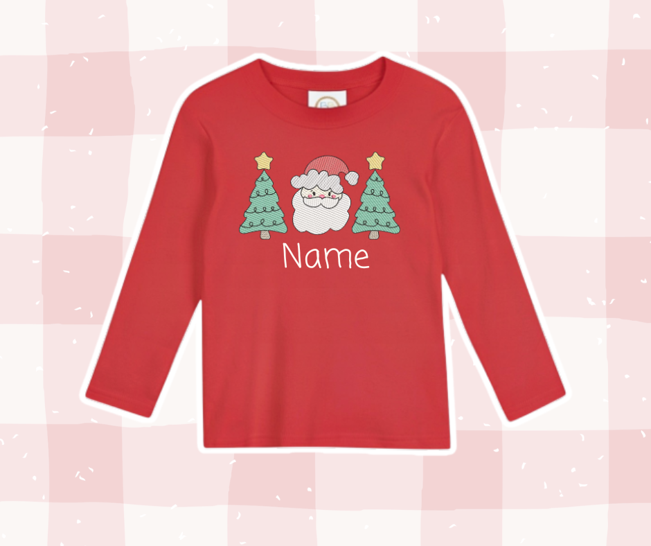 Santa Tree Christmas Embroidered Basics