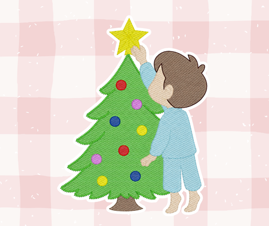 Pajama Boy Tree Topper Christmas Embroidered Basics