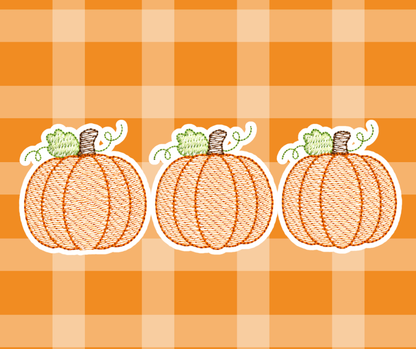 Pumpkin Trio Fall Sketch Embroidered Kids Basics