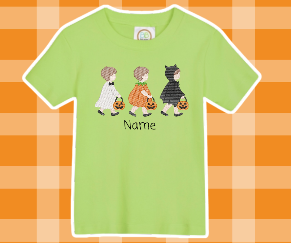 Boy Costume Trio Halloween Fall Sketch Embroidered Kids Basic
