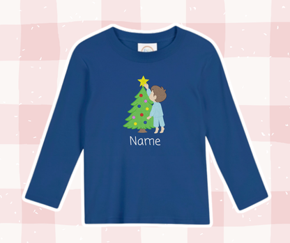 Pajama Boy Tree Topper Christmas Embroidered Basics