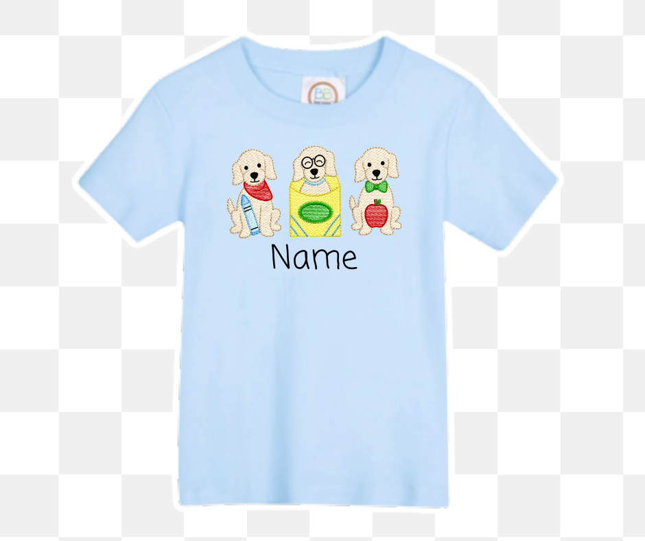 Puppy Trio Back to School Embroidered Basics