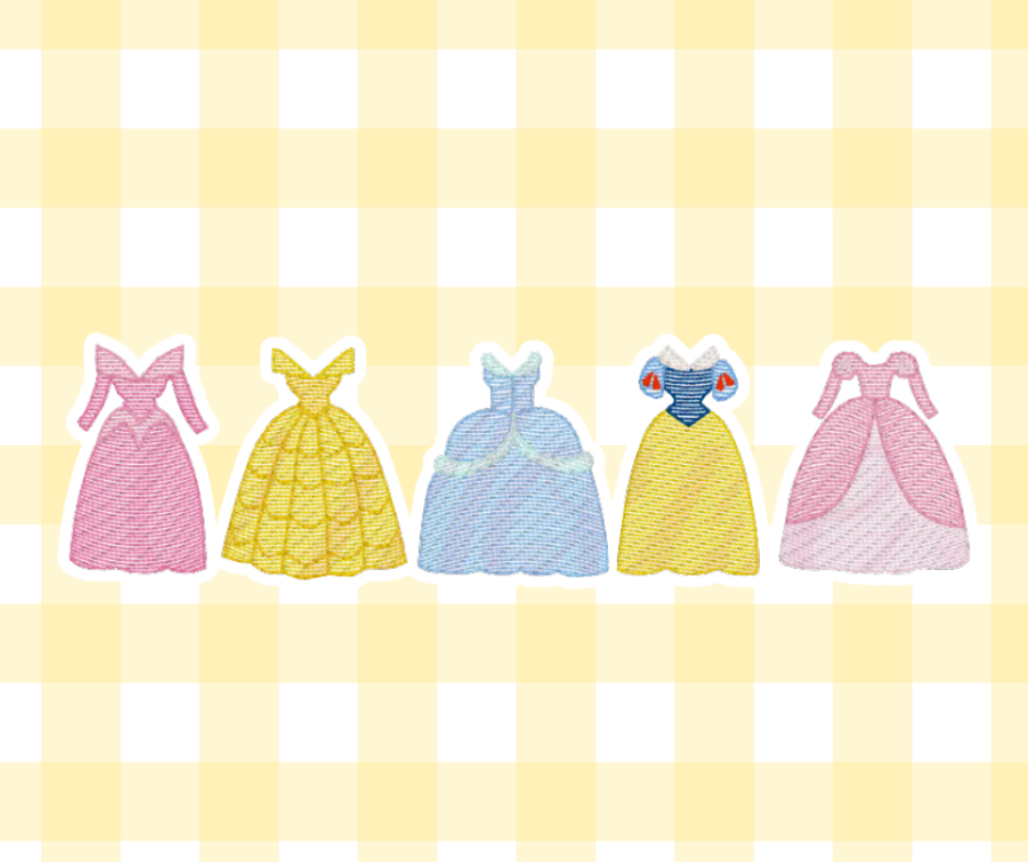 Princess Dress Magical Moments Embroidered Sketch Basic