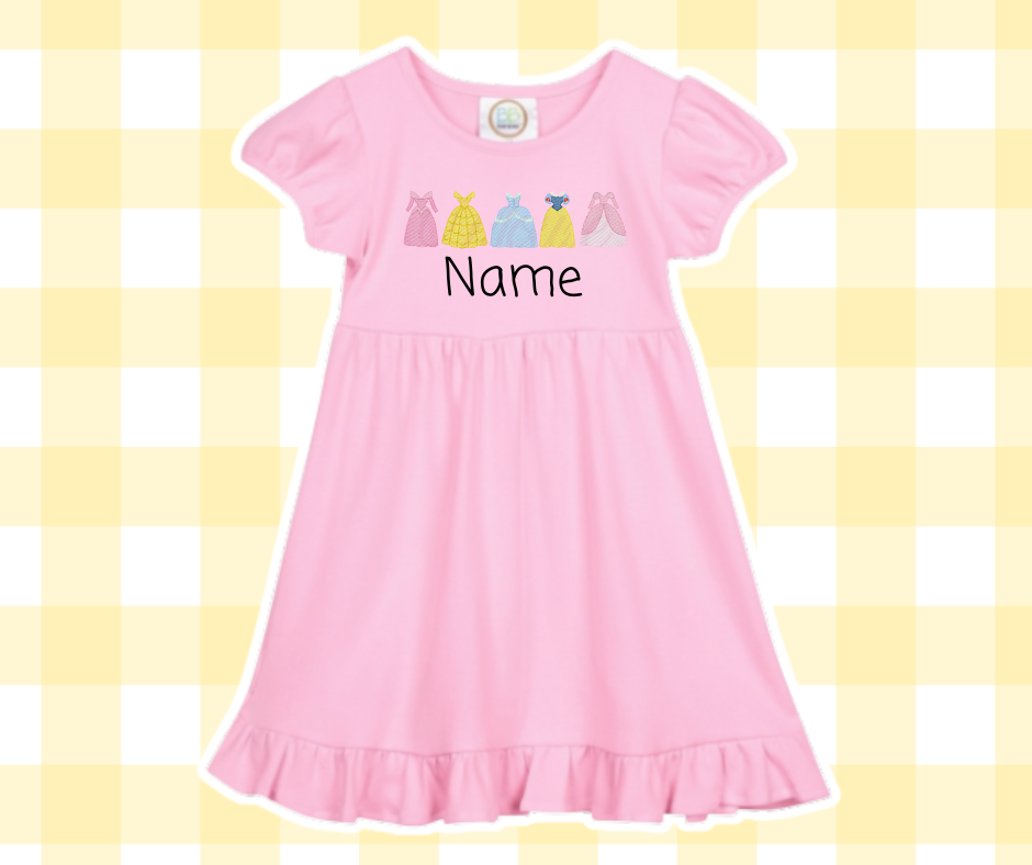 Princess Dress Magical Moments Embroidered Sketch Basic