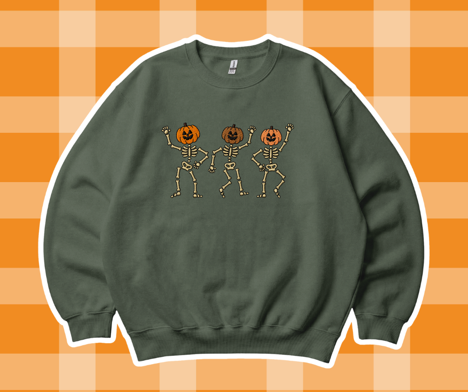 Pumpkin Skeletons Fall Sweatshirt/Tshirt