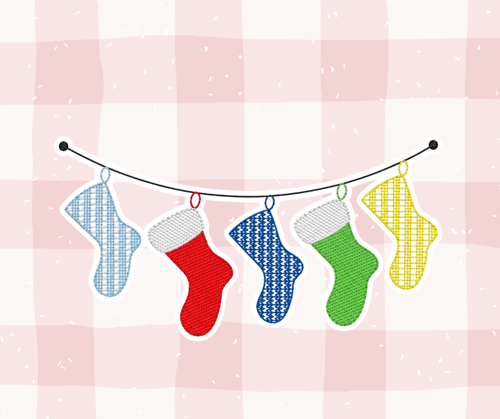 Stocking Garland Christmas Embroidered Basics