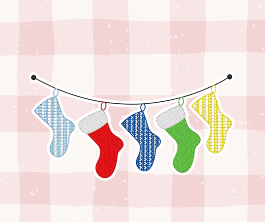 Stocking Garland Christmas Embroidered Basics