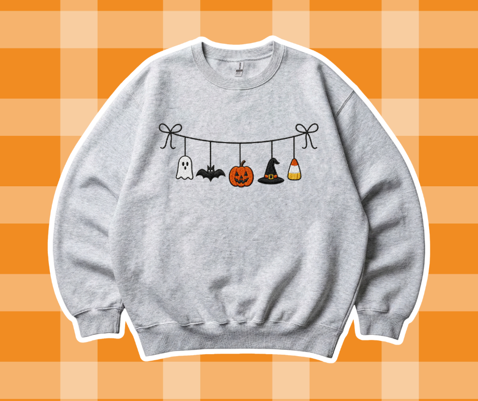 Spooky Halloween Garland Fall Sweatshirt/Tshirt