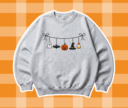 Spooky Halloween Garland Fall Sweatshirt/Tshirt