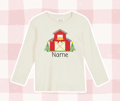 Red Barn Christmas Embroidered Basics