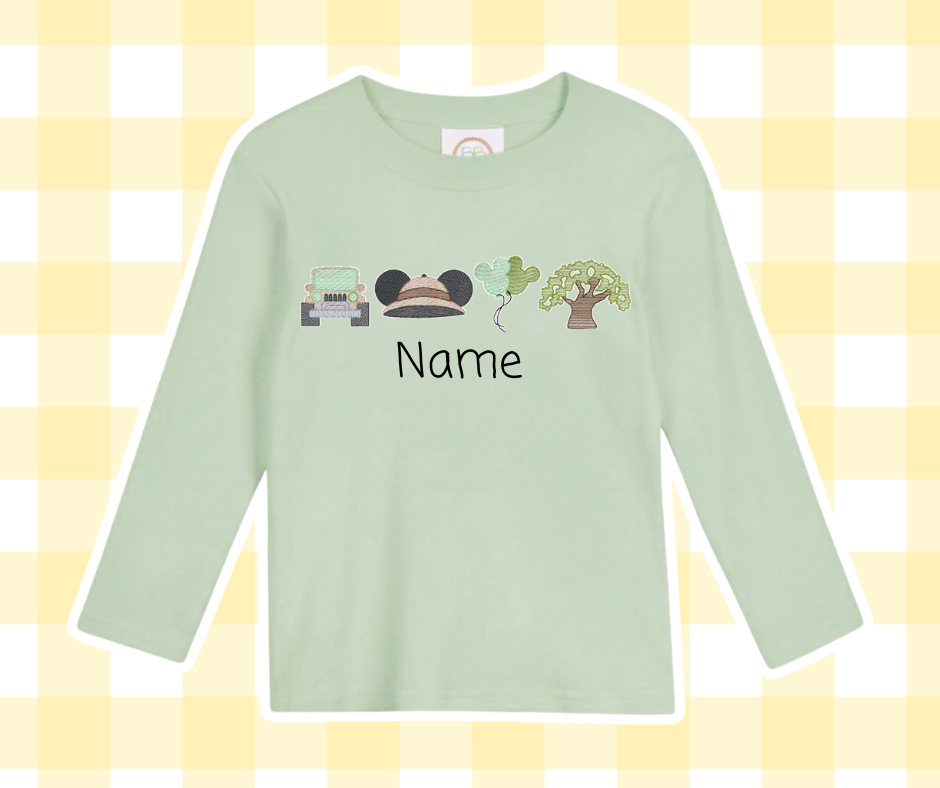Safari Animal Park Magical Moments Embroidered Sketch Basic