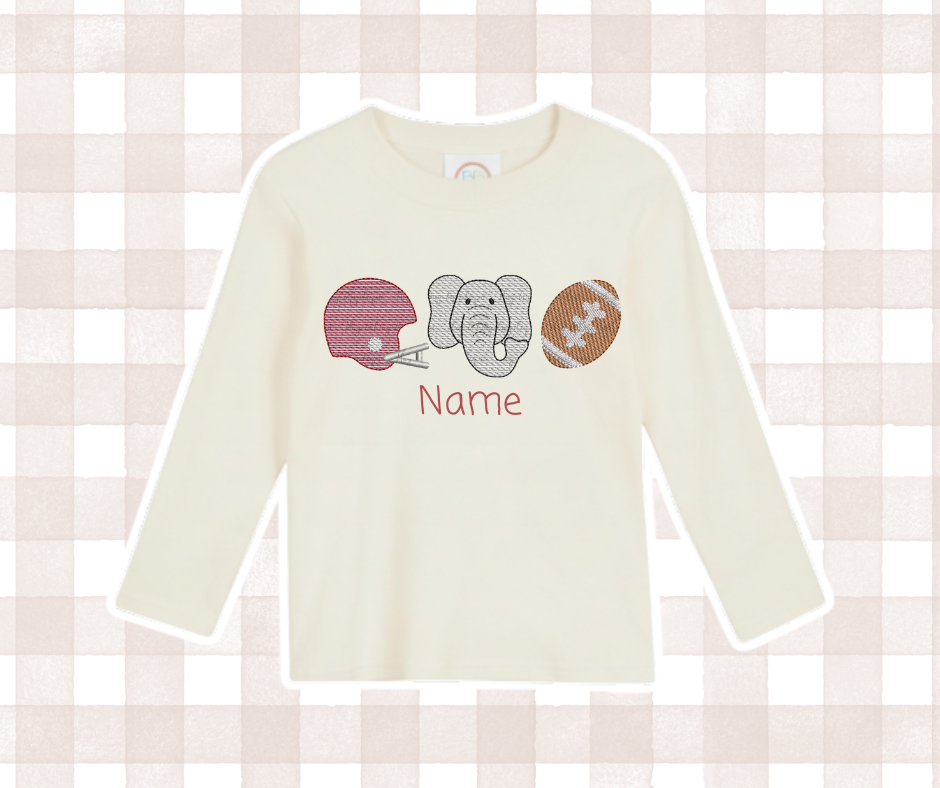 Boys AL Roll Tide Elephant Football Trio 1 Kids Sports Embroidered Basics