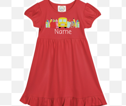 School Bus Art Collection Back to School Embroidered Basics