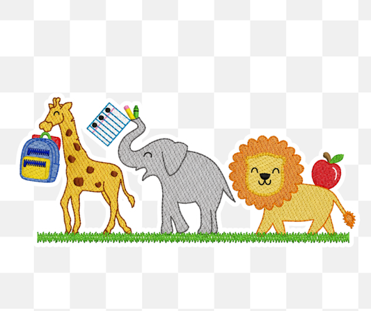 Animal Trio Back to School Embroidered Basics