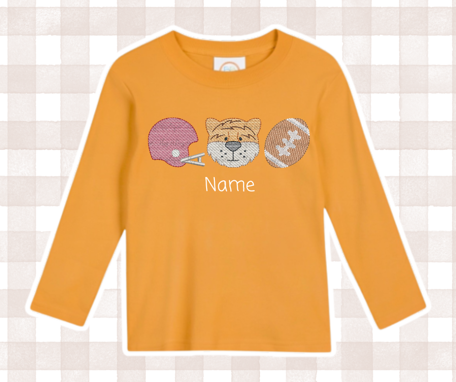 Boys AU LSU Tiger Football Trio Kids Sports Embroidered Basics