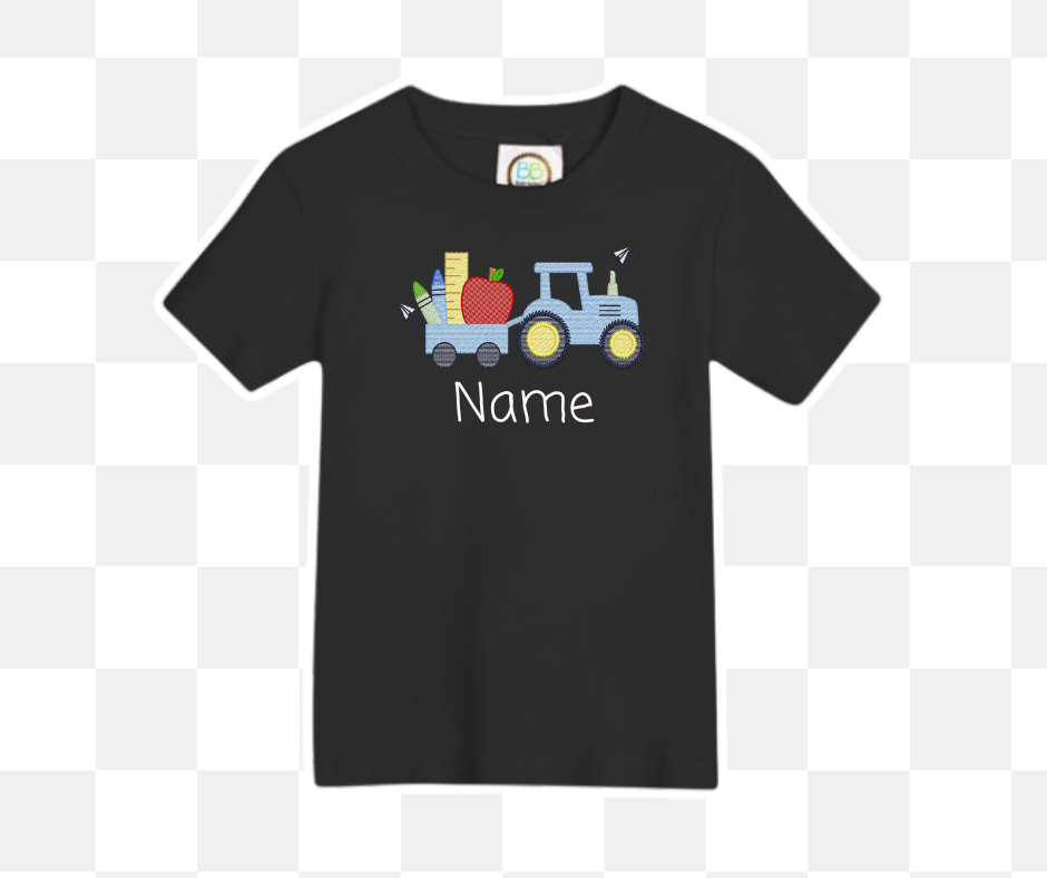 Tractor Back to School Embroidered Basics