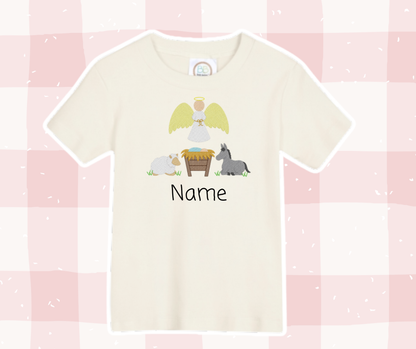Nativity Angel Manger Christmas Embroidered Basics