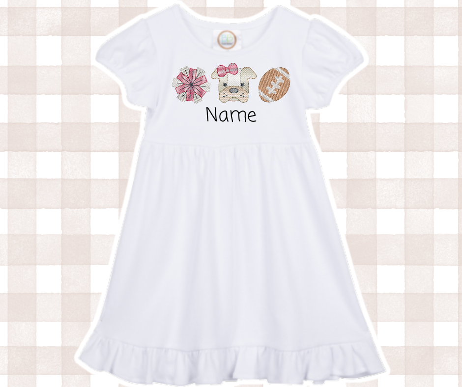Girls GA UGA Bulldogs Trio 2 Football Kids Sports Embroidered Basics