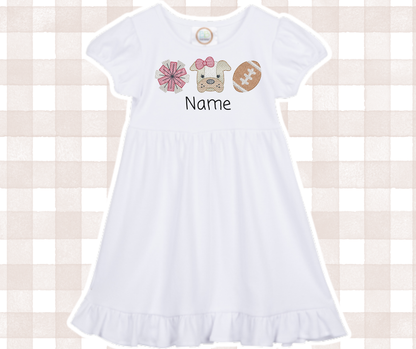 Girls GA UGA Bulldogs Trio 2 Football Kids Sports Embroidered Basics