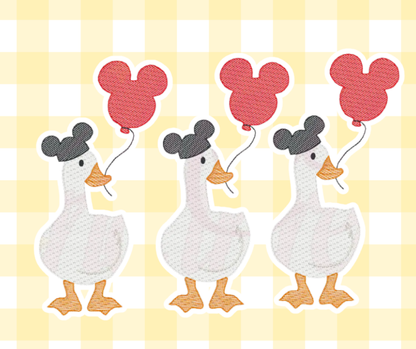 Goose Trio Magical Moments Embroidered Sketch Basic