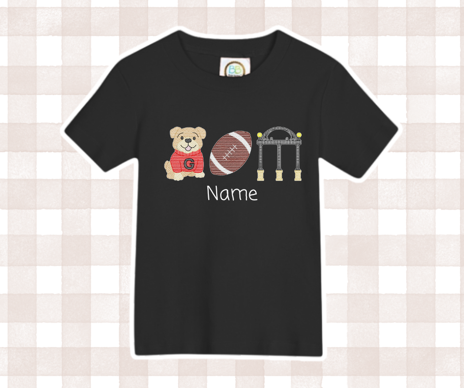 GA UGA Bulldogs Trio 3 Football Kids Sports Embroidered Basics