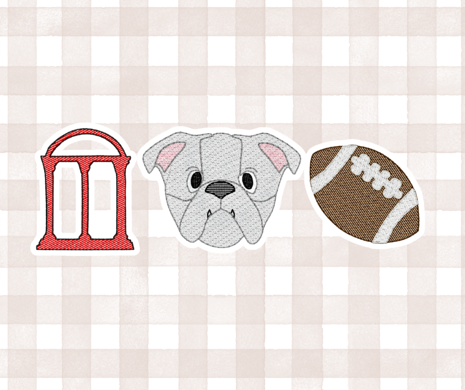 GA UGA Bulldogs Trio 4 Football Kids Sports Embroidered Basics