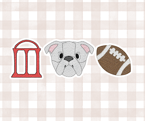 GA UGA Bulldogs Trio 4 Football Kids Sports Embroidered Basics