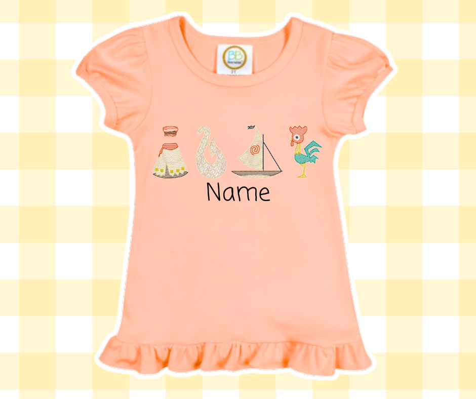 Ocean Boat Princess Icons Magical Moments Embroidered Basic