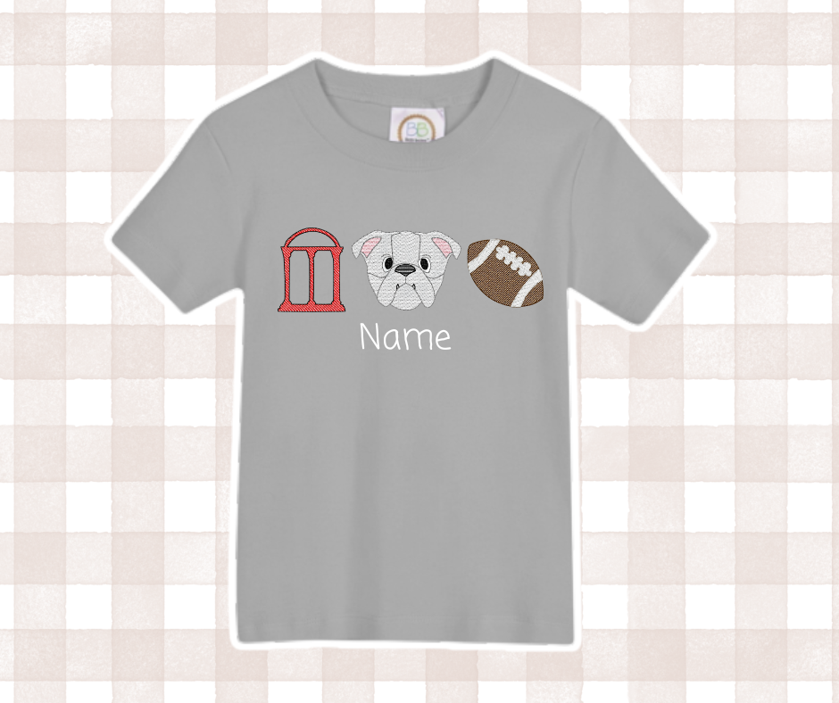 GA UGA Bulldogs Trio 4 Football Kids Sports Embroidered Basics