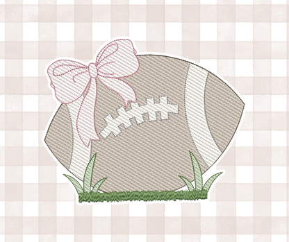 Girls Bow Football Trio Kids Sports Embroidered Basics