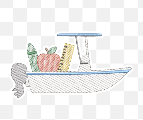 Boat Back to School Embroidered Basics