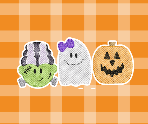 Frankie Bride Halloween Fall Sketch Embroidered Kids Basic