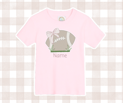 Girls Bow Football Trio Kids Sports Embroidered Basics