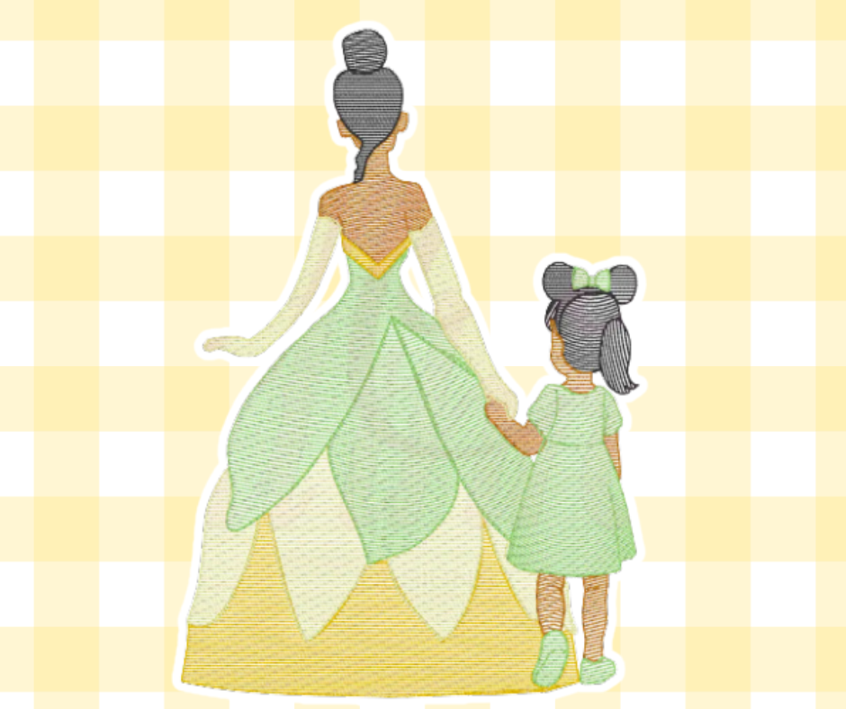 Bayou Frog Princess and Girl Magical Moments Embroidered Basic