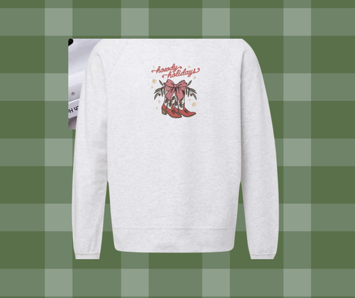 Christmas Holiday Sweatshirt/Tshirt Howdy Boots