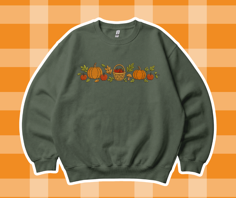 Pumpkins and Basket Fall Sweatshirt/Tshirt