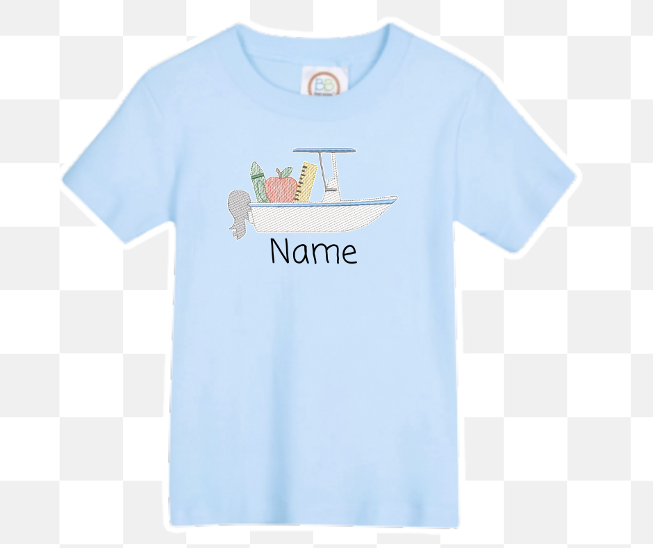 Boat Back to School Embroidered Basics