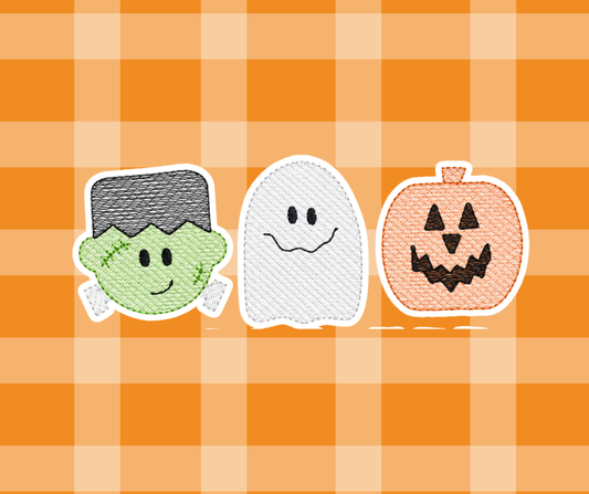 Frankie Halloween Fall Sketch Embroidered Kids Basic