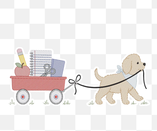 Puppy Wagon Back to School Embroidered Basics