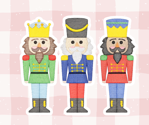Nutcracker Trio Christmas Embroidered Basics