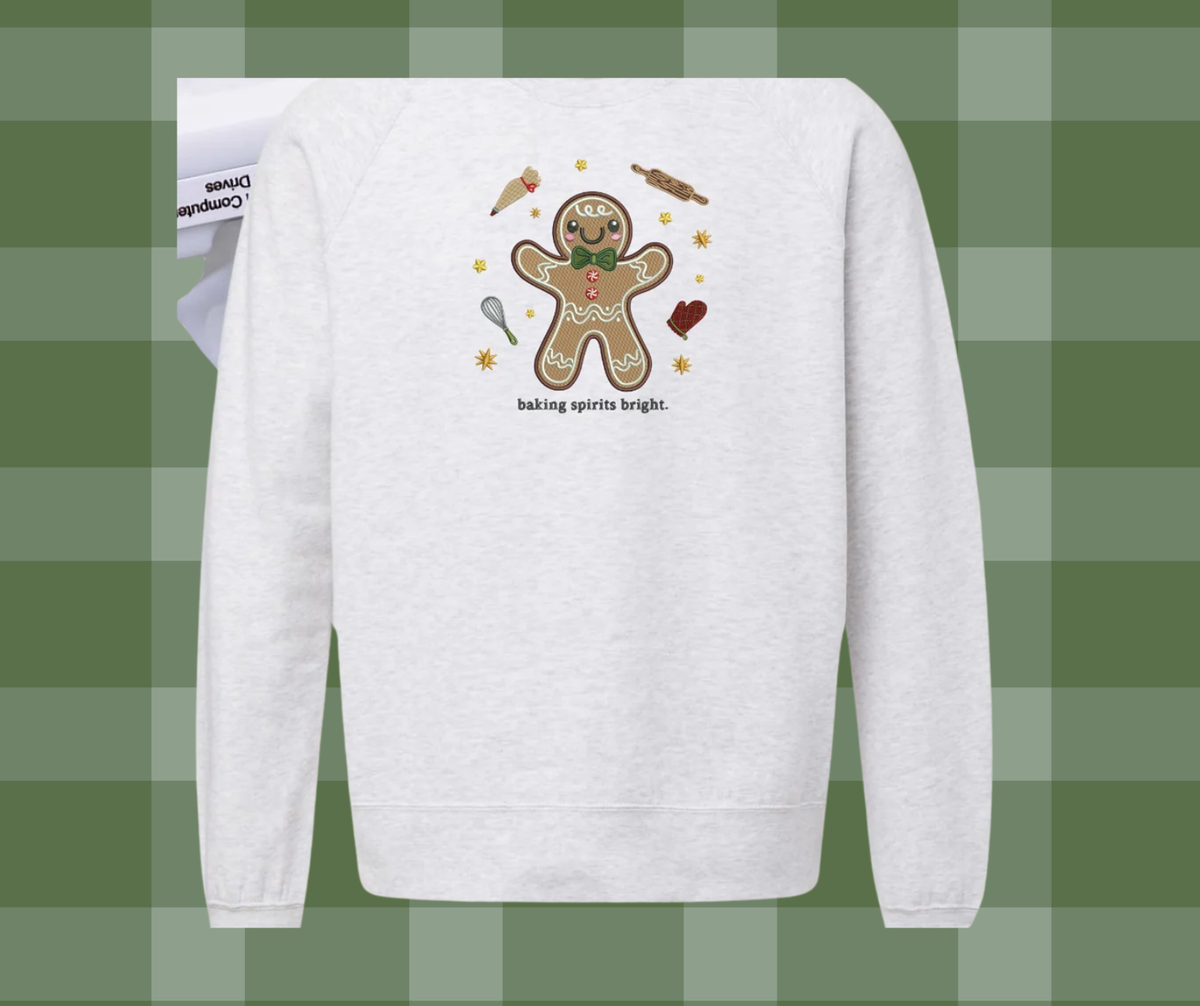 Christmas Holiday Sweatshirt/Tshirt Baking Spirits Bright Gingerbread
