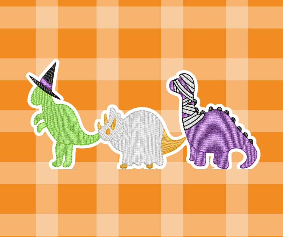 Dino Costume Halloween Fall Sketch Embroidered Kids Basic