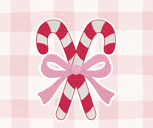 Candy Cane Bow Bundle Christmas Embroidered Basics