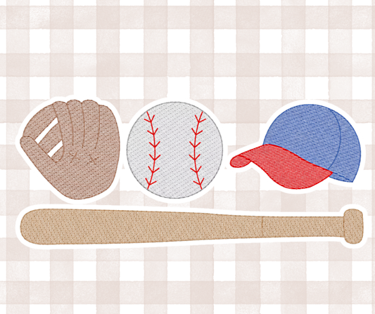 Baseball Trio Kids Sports Embroidered Basics