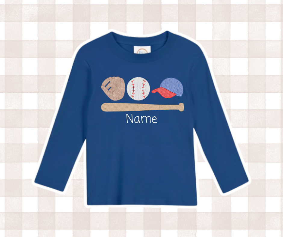 Baseball Trio Kids Sports Embroidered Basics