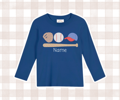 Baseball Trio Kids Sports Embroidered Basics