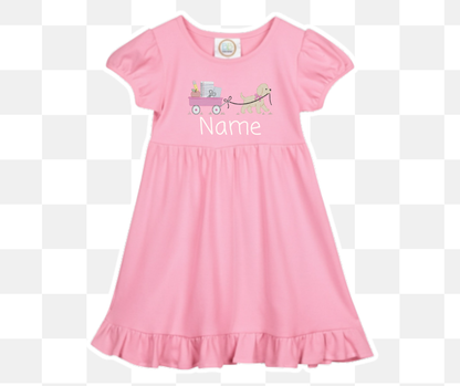 Puppy Bow Wagon Back to School Embroidered Basics