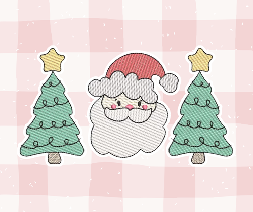 Santa Tree Christmas Embroidered Basics