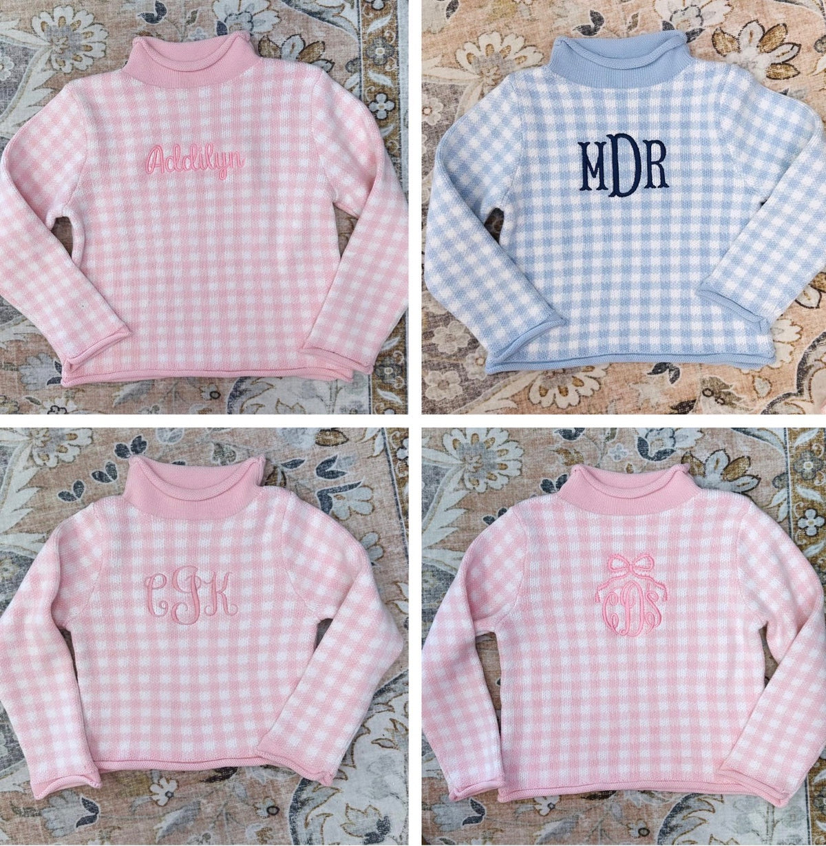QUICK PREORDER - Closes 9/6 at Midnight - GINGHAM ROLL NECK HATS AND SWEATERS